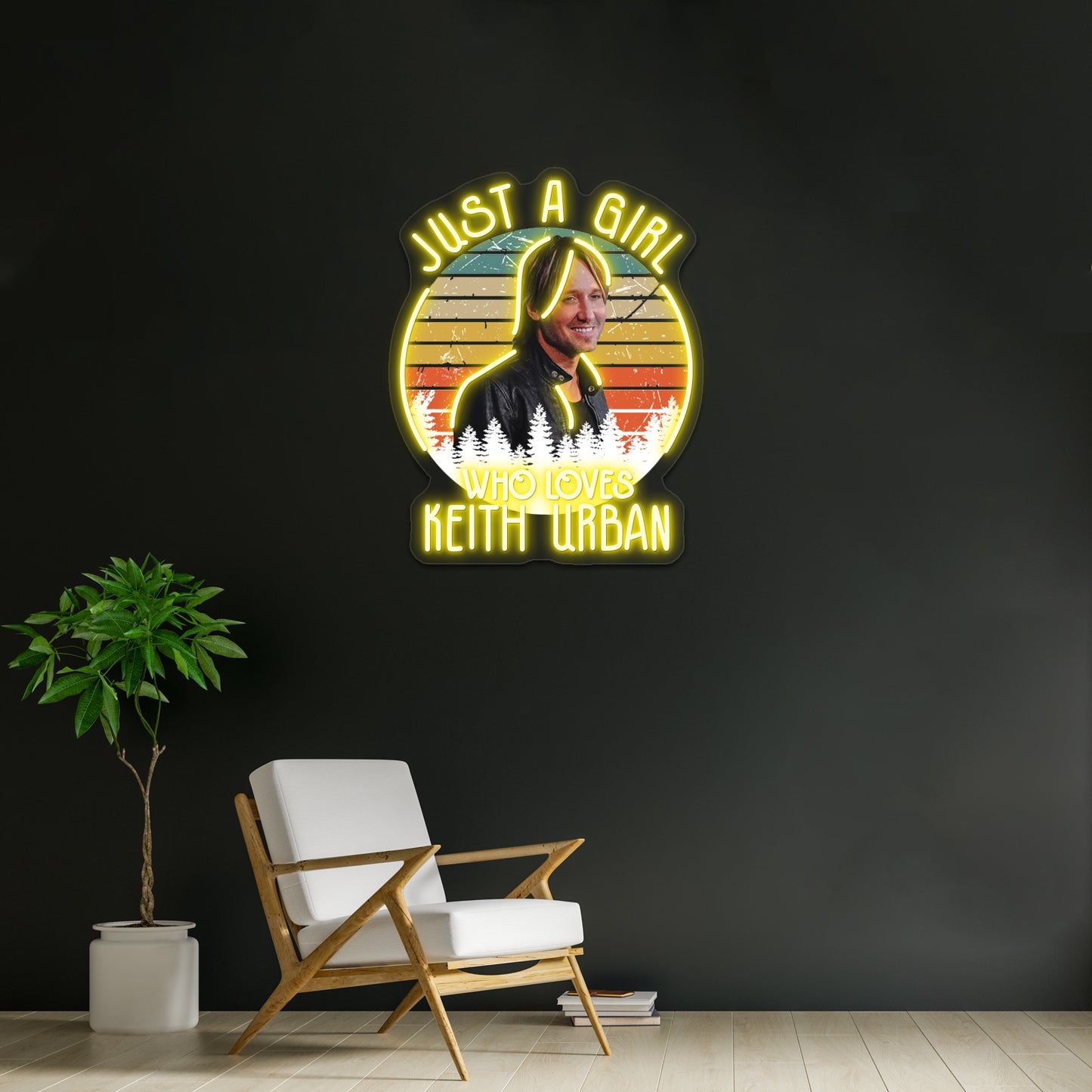 Just A Girl Who Loves Keith Art Urban Artwork Neon Signs For Sale