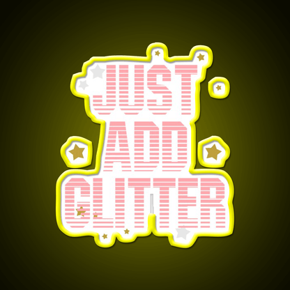 Just Add Glitter Nail Salon Led Neon Sign Rgb Color - Shineneon