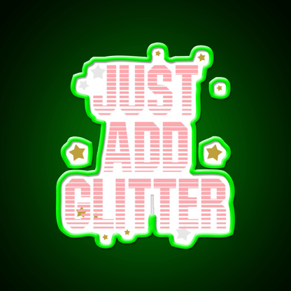 Just Add Glitter Nail Salon Led Neon Sign Rgb Color - Shineneon