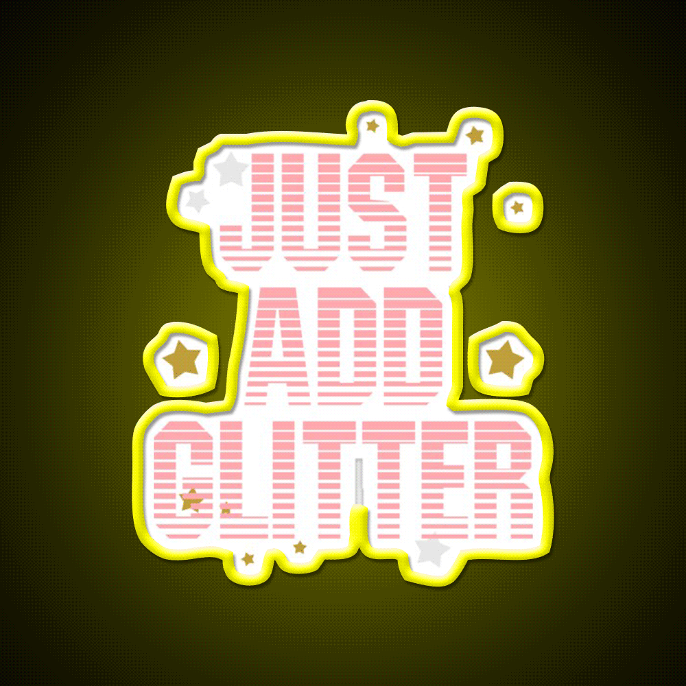 Just Add Glitter Nail Salon Led Neon Sign Rgb Color - Custom LED neon sign front view