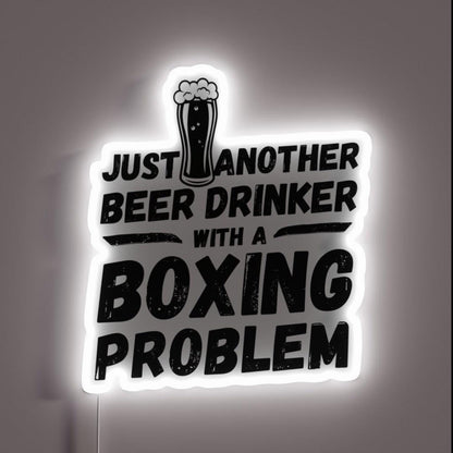 Just Another Beer Drinker With A Boxing Drinker Boxing Rgb Led Neon Sign - Custom LED neon sign front view