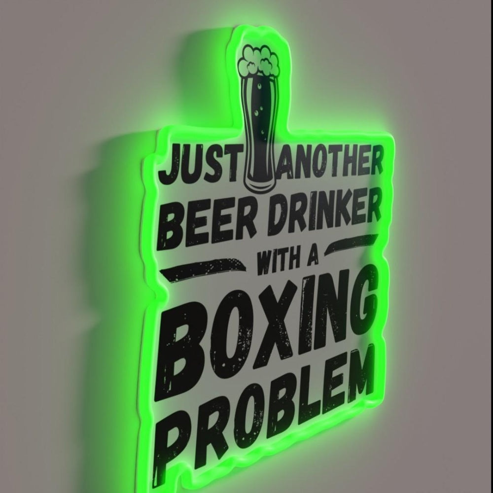 Just Another Beer Drinker With A Boxing Drinker Boxing Rgb Led Neon Sign - LED neon sign close-up detail