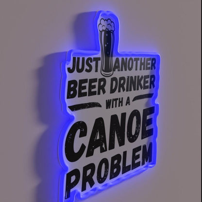 Just Another Beer Drinker With A Canoe Drinker Canoe Rgb Led Neon Sign - LED neon sign close-up detail
