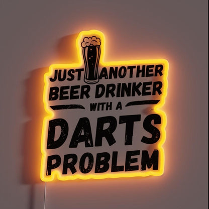 Just Another Beer Drinker With A Darts Drinker Darts Rgb Led Neon Sign - Custom LED neon sign front view