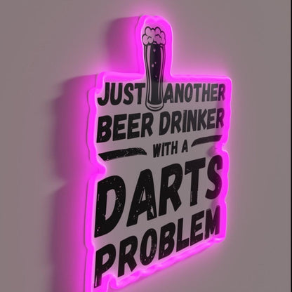 Just Another Beer Drinker With A Darts Drinker Darts Rgb Led Neon Sign - LED neon sign close-up detail