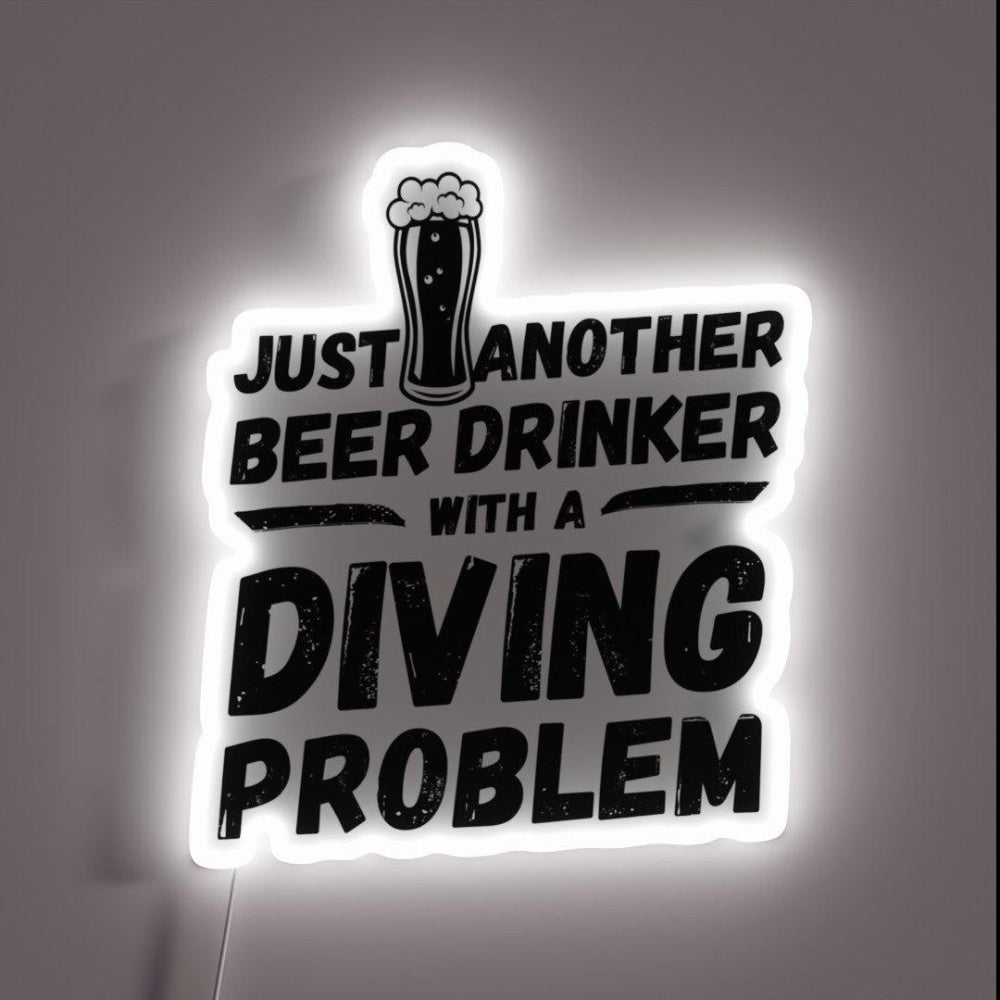Just Another Beer Drinker With A Diving Drinker Diving Rgb Led Neon Sign - Custom LED neon sign front view