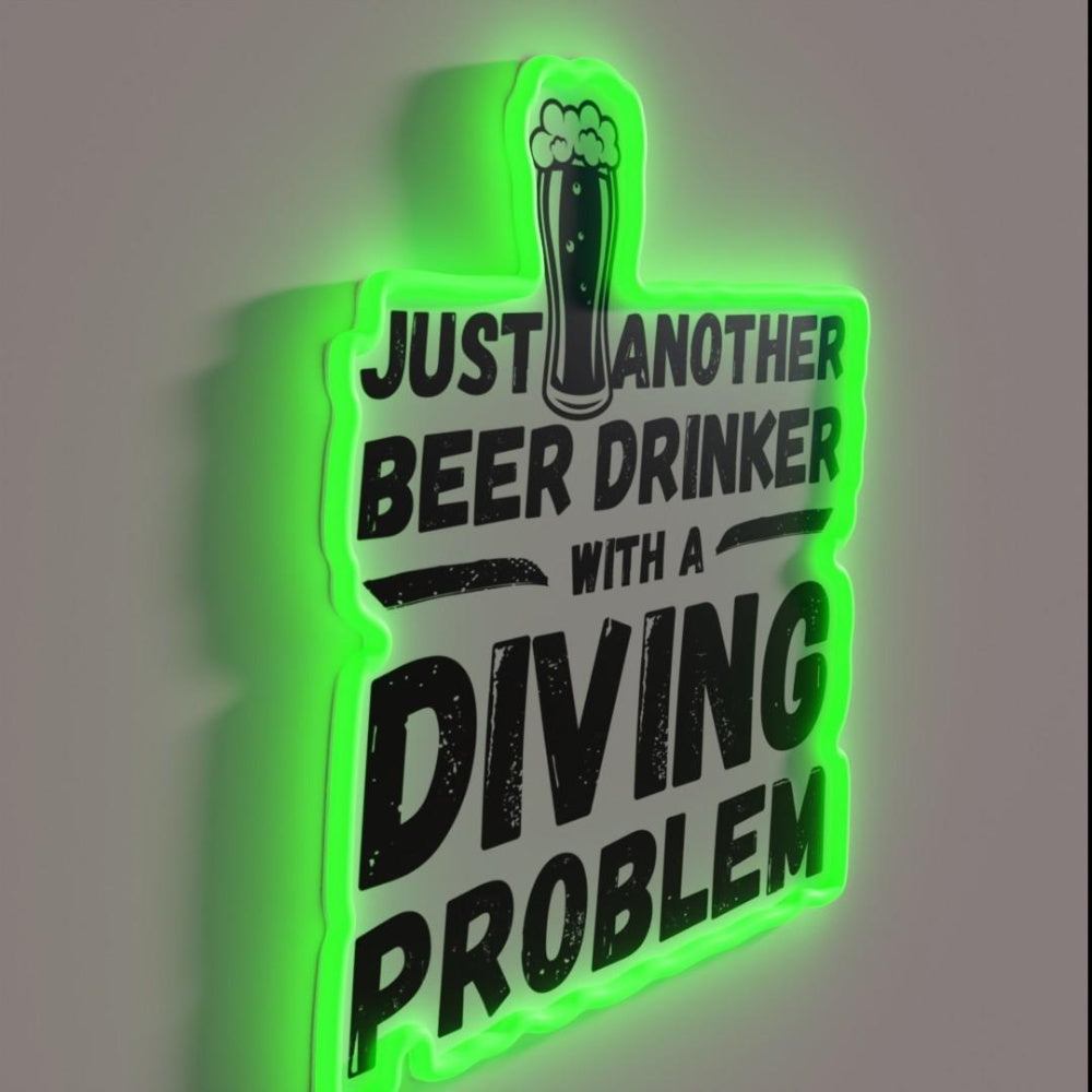 Just Another Beer Drinker With A Diving Drinker Diving Rgb Led Neon Sign - LED neon sign close-up detail