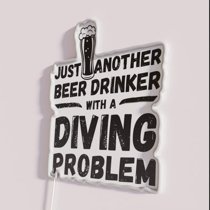 Just Another Beer Drinker With A Diving Drinker Diving Rgb Led Neon Sign - Neon sign mounted on wall in room