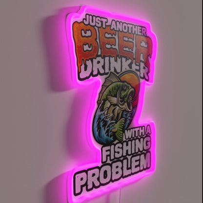 Just Another Beer Drinker With A Fishing Problem Bass Rgb Led Neon Sign - LED neon sign close-up detail