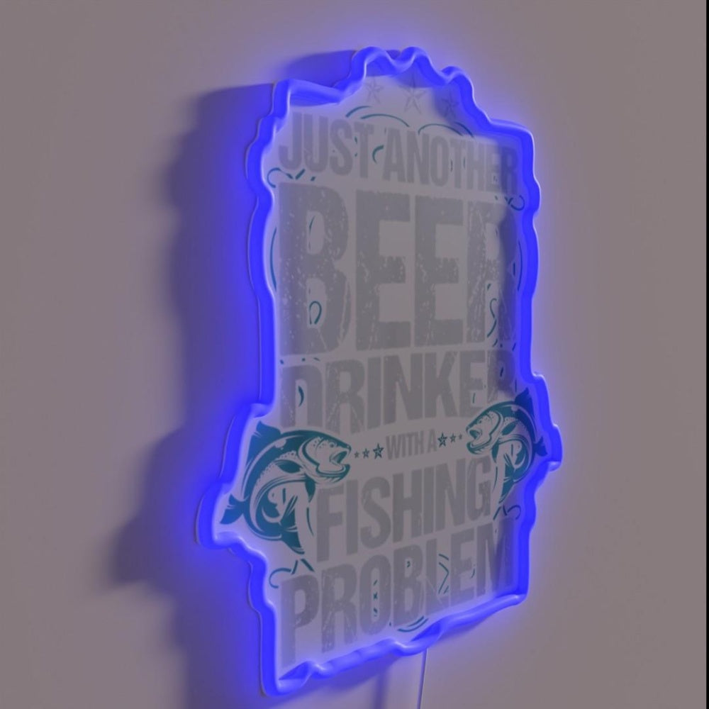 Just Another Beer Drinker With A Fishing Problem Gift Rgb Led Neon Sign - LED neon sign close-up detail