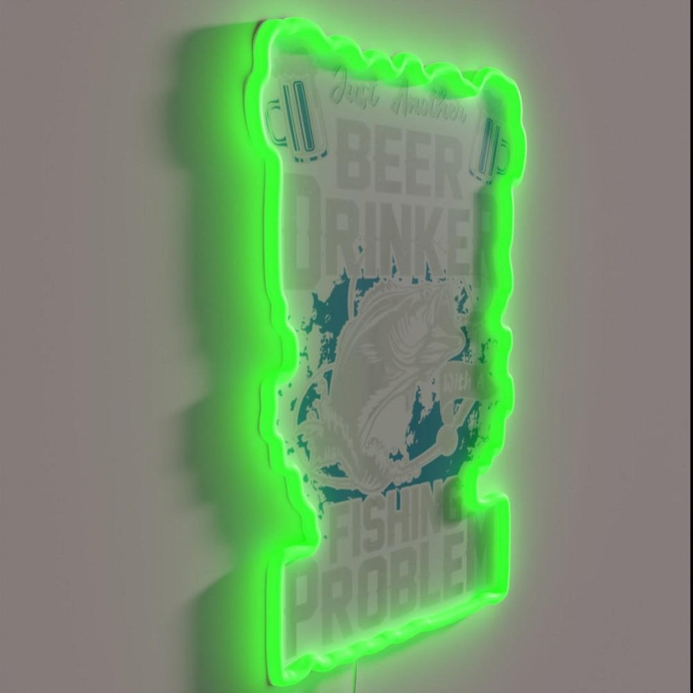 Just Another Beer Drinker With A Fishing Problem Rgb Led Neon Sign - LED neon sign close-up detail
