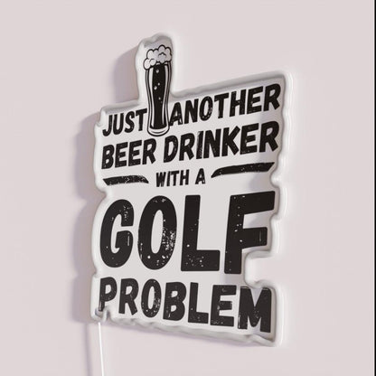 Just Another Beer Drinker With A Golf Drinker Golf Rgb Led Neon Sign - Neon sign mounted on wall in room