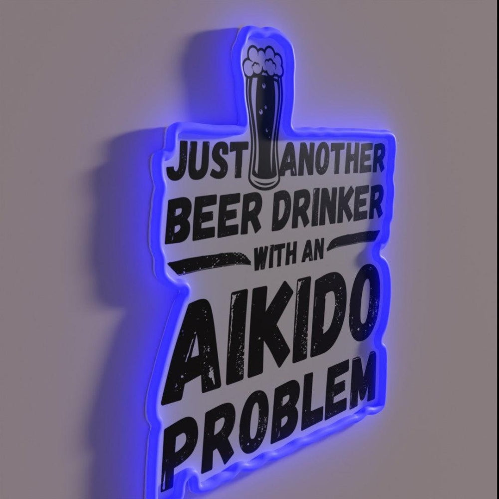 Just Another Beer Drinker With An Aikido Drinker Aikido Rgb Led Neon Sign - LED neon sign close-up detail