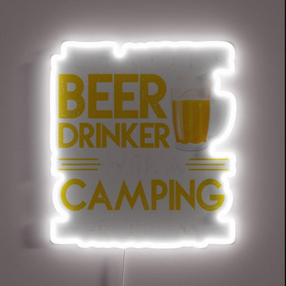 Just Another Beer Drinker With Camping Rgb Led Neon Sign - Custom LED neon sign front view