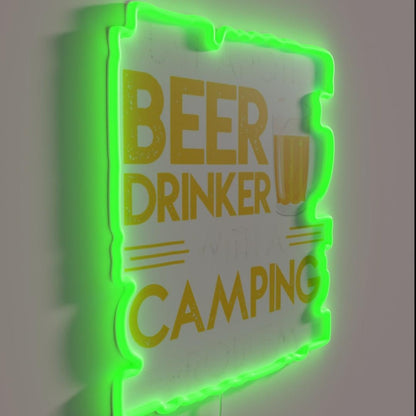 Just Another Beer Drinker With Camping Rgb Led Neon Sign - LED neon sign close-up detail