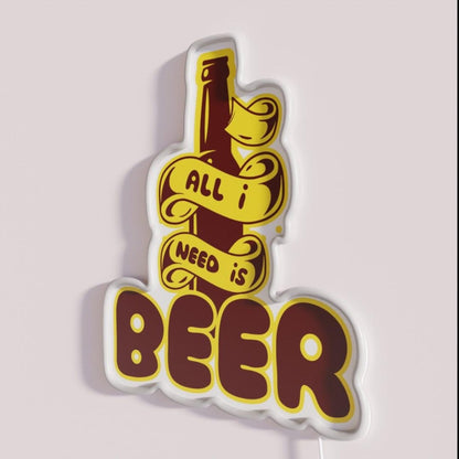 Just Beer Rgb Led Neon Sign - Neon sign mounted on wall in room