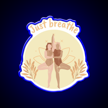 Just Breathe Yoga Led Neon Sign For Wellness Space Rgb Color