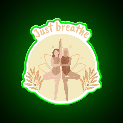 Just Breathe Yoga Led Neon Sign For Wellness Space Rgb Color