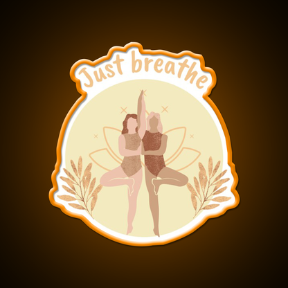 Just Breathe Yoga Led Neon Sign For Wellness Space Rgb Color