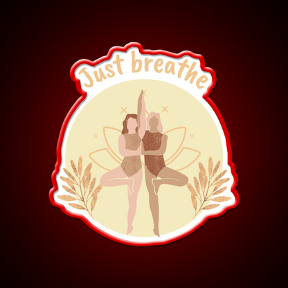 Just Breathe Yoga Led Neon Sign For Wellness Space Rgb Color