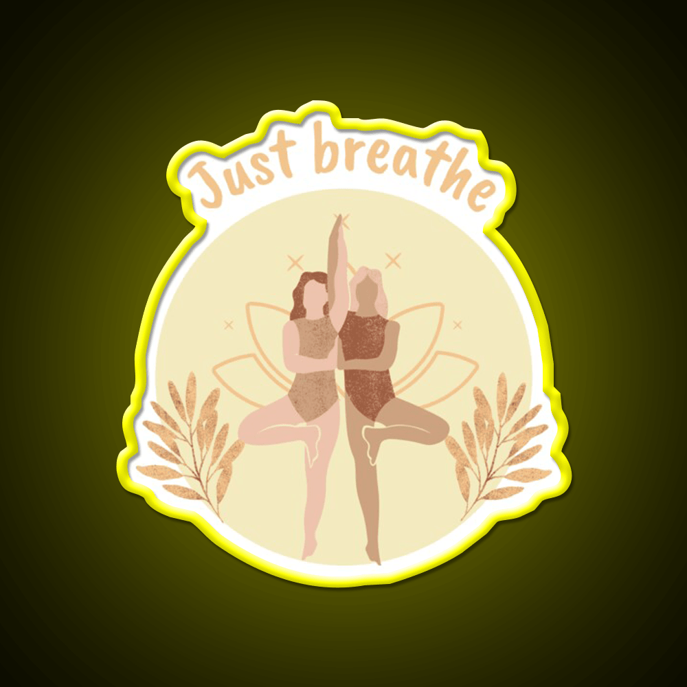 Just Breathe Yoga Led Neon Sign For Wellness Space Rgb Color - Shineneon