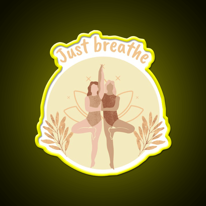 Just Breathe Yoga Led Neon Sign For Wellness Space Rgb Color - Shineneon