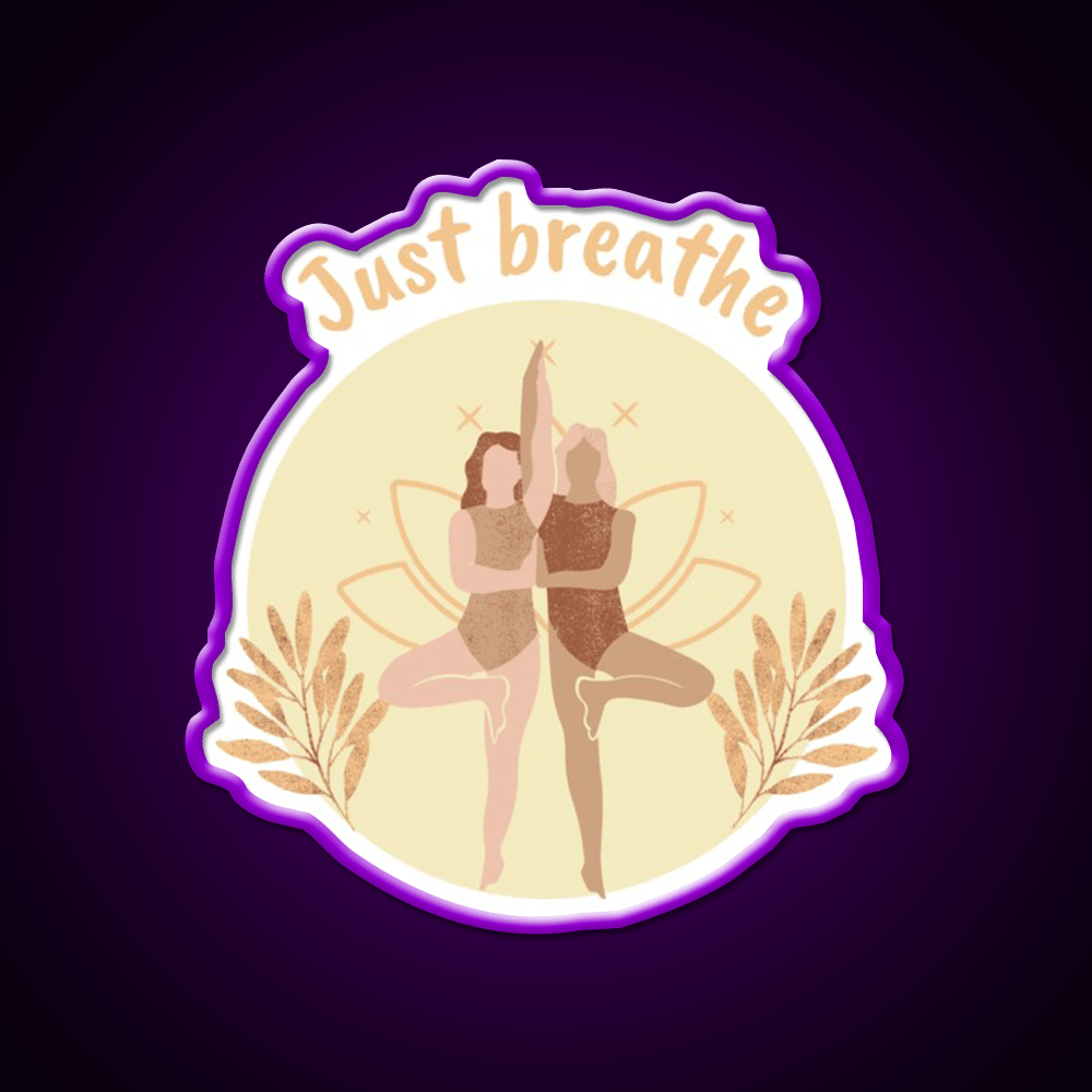 Just Breathe Yoga Led Neon Sign For Wellness Space Rgb Color - Shineneon