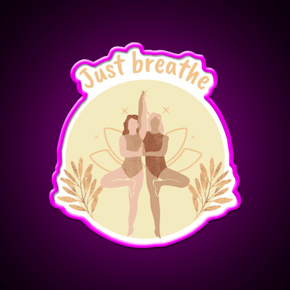 Just Breathe Yoga Led Neon Sign For Wellness Space Rgb Color - Shineneon