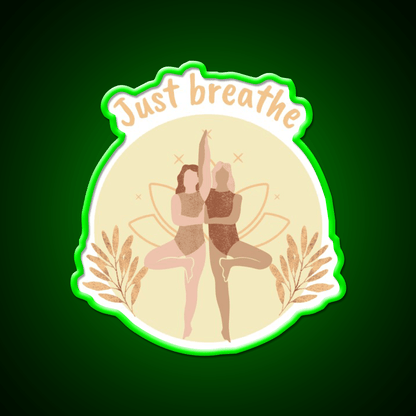 Just Breathe Yoga Led Neon Sign For Wellness Space Rgb Color - Shineneon