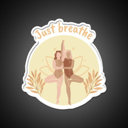 Just Breathe Yoga Led Neon Sign For Wellness Space Rgb Color