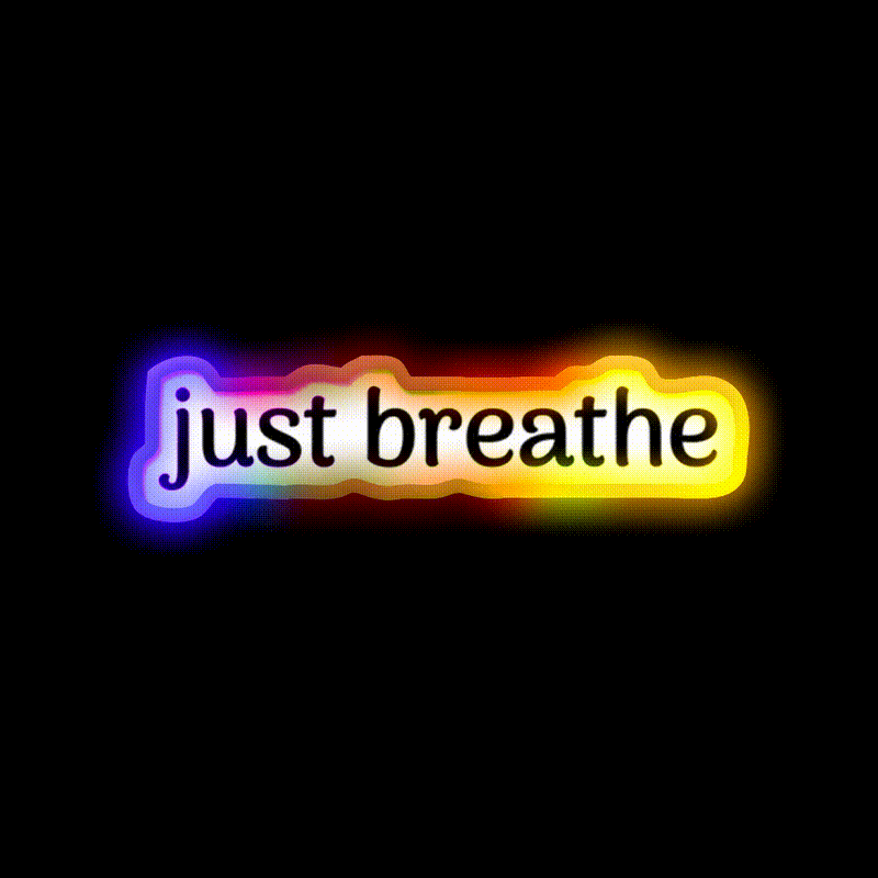 Just Breathe Yoga Quotes Yoga Led Neon Sign For Wellness Space Rgb Color