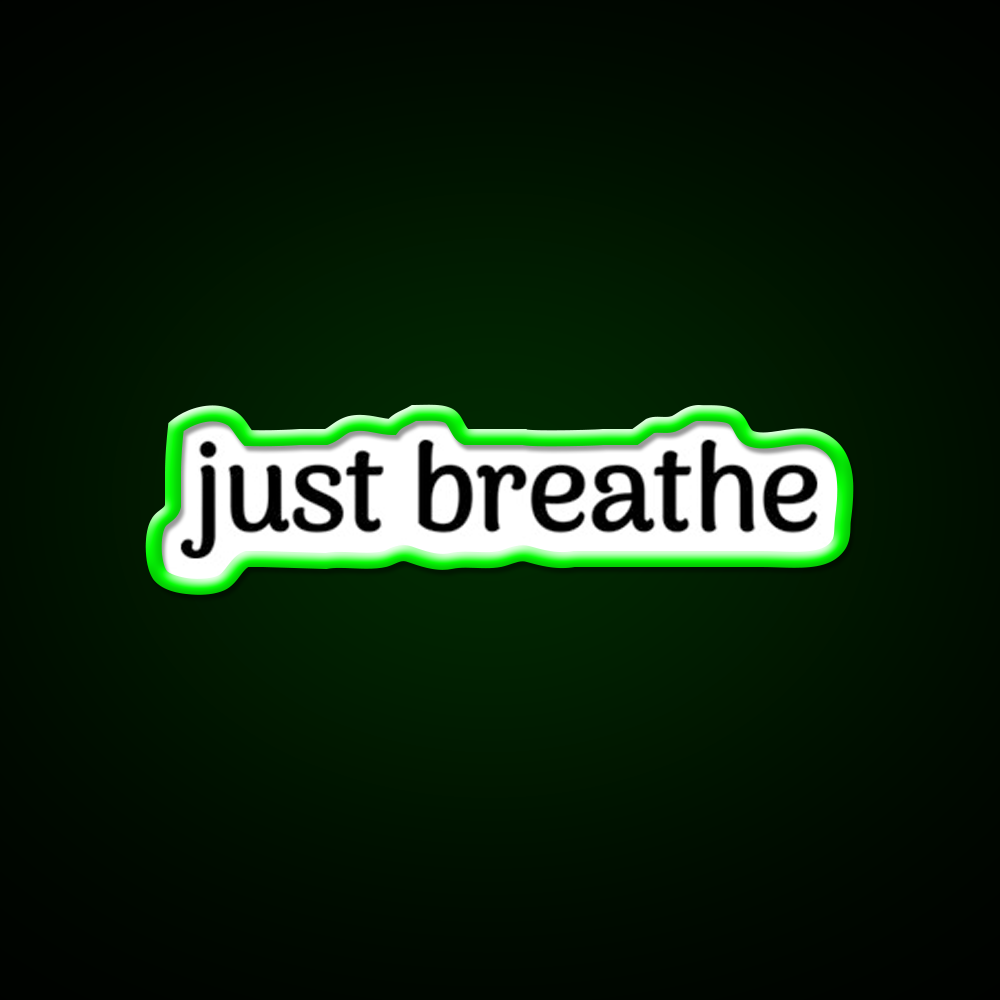 Just Breathe Yoga Quotes Yoga Led Neon Sign For Wellness Space Rgb Color