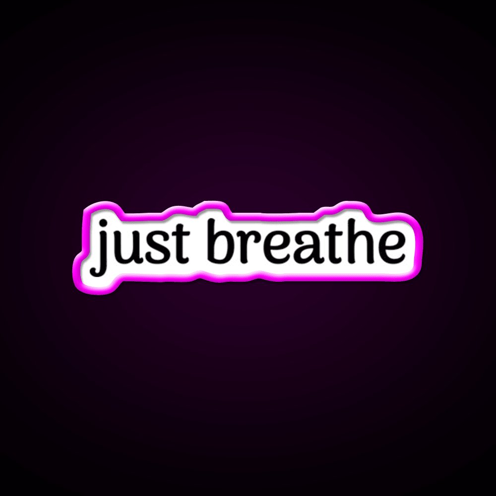 Just Breathe Yoga Quotes Yoga Led Neon Sign For Wellness Space Rgb Color - Shineneon