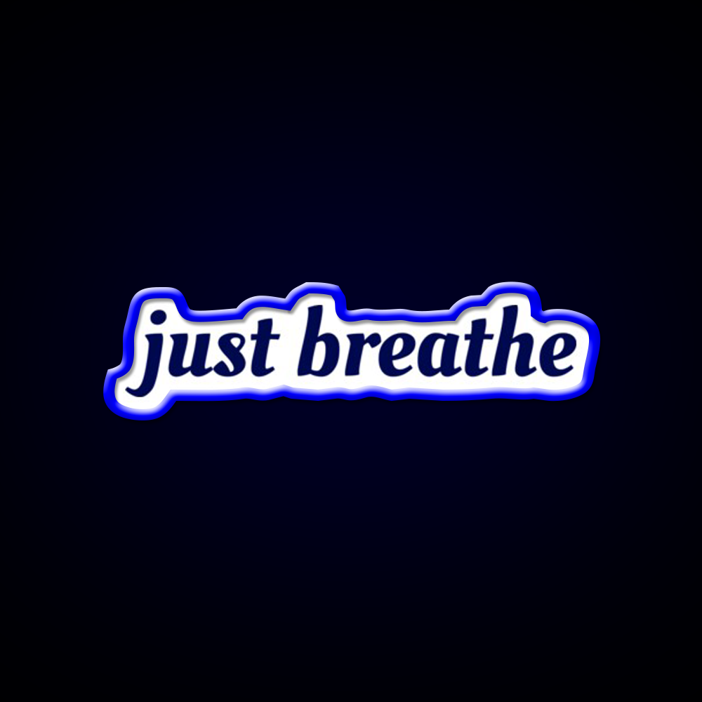 Just Breathe Yogi Yoga Led Neon Sign For Wellness Space Rgb Color