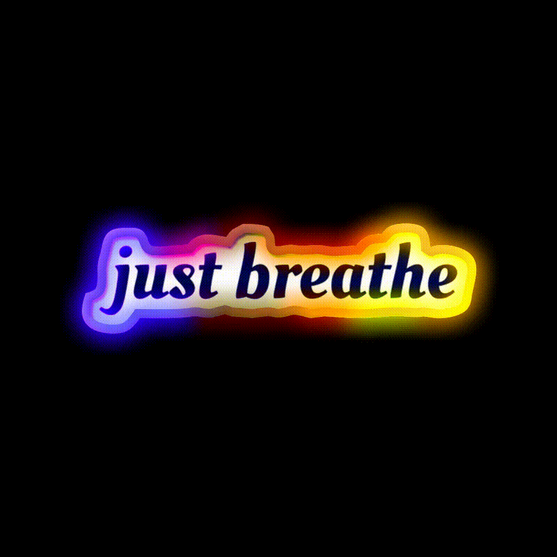 Just Breathe Yogi Yoga Led Neon Sign For Wellness Space Rgb Color