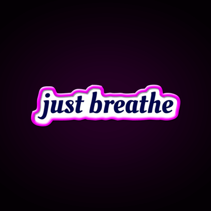 Just Breathe Yogi Yoga Led Neon Sign For Wellness Space Rgb Color - Shineneon