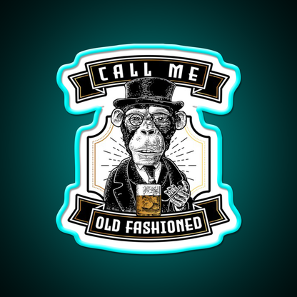 Just Call Me Old Fashioned Whiskey Cocktail Bar Decor Led Neon Sign Rgb Color - Size and dimension reference