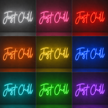 Just Chill Wall Decor LED Neon Sign color grid