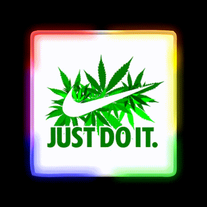 Just Do It Hemp Inspired Green Leaf Led Neon Sign Rgb Color - LED neon sign close-up detail