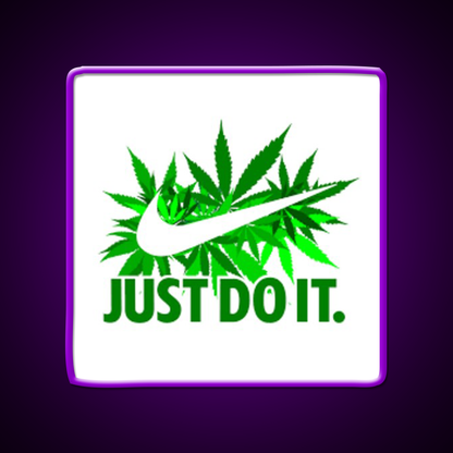 Just Do It Hemp Inspired Green Leaf Led Neon Sign Rgb Color - LED neon sign view 9