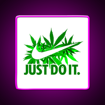 Just Do It Hemp Inspired Green Leaf Led Neon Sign Rgb Color - Shineneon