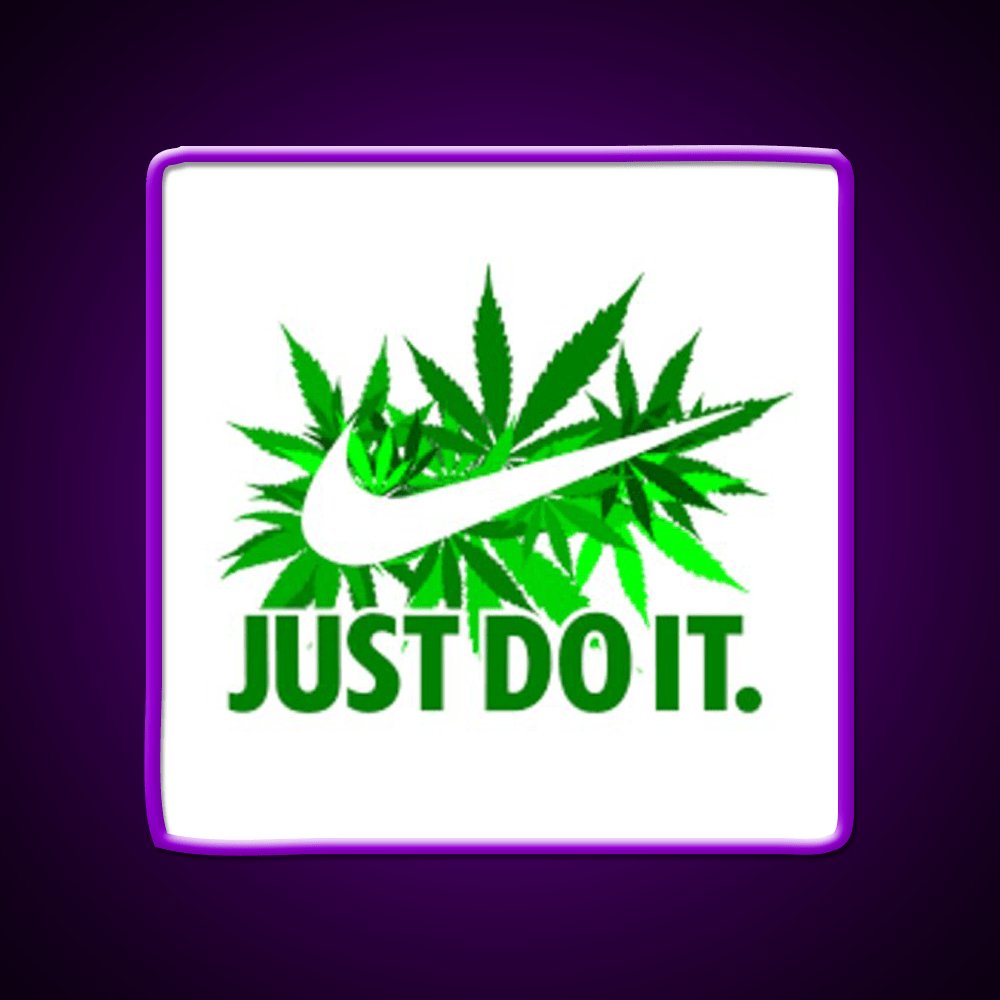 Just Do It Hemp Inspired Green Leaf Led Neon Sign Rgb Color - Shineneon