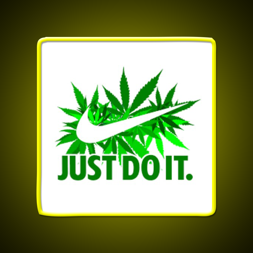 Just Do It Hemp Inspired Green Leaf Led Neon Sign Rgb Color - LED neon sign view 7