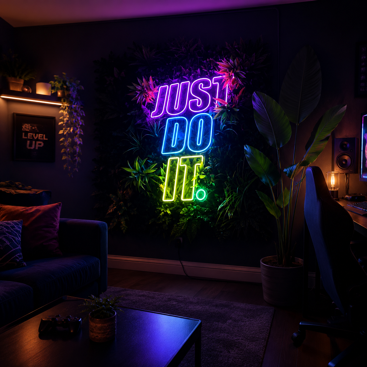 Just Do It LED Neon Sign Home Wall Art - 03 Real Lifestyle Scene