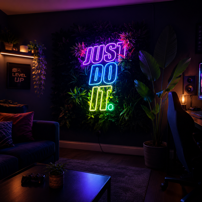 Just Do It LED Neon Sign Home Wall Art - 03 Real Lifestyle Scene