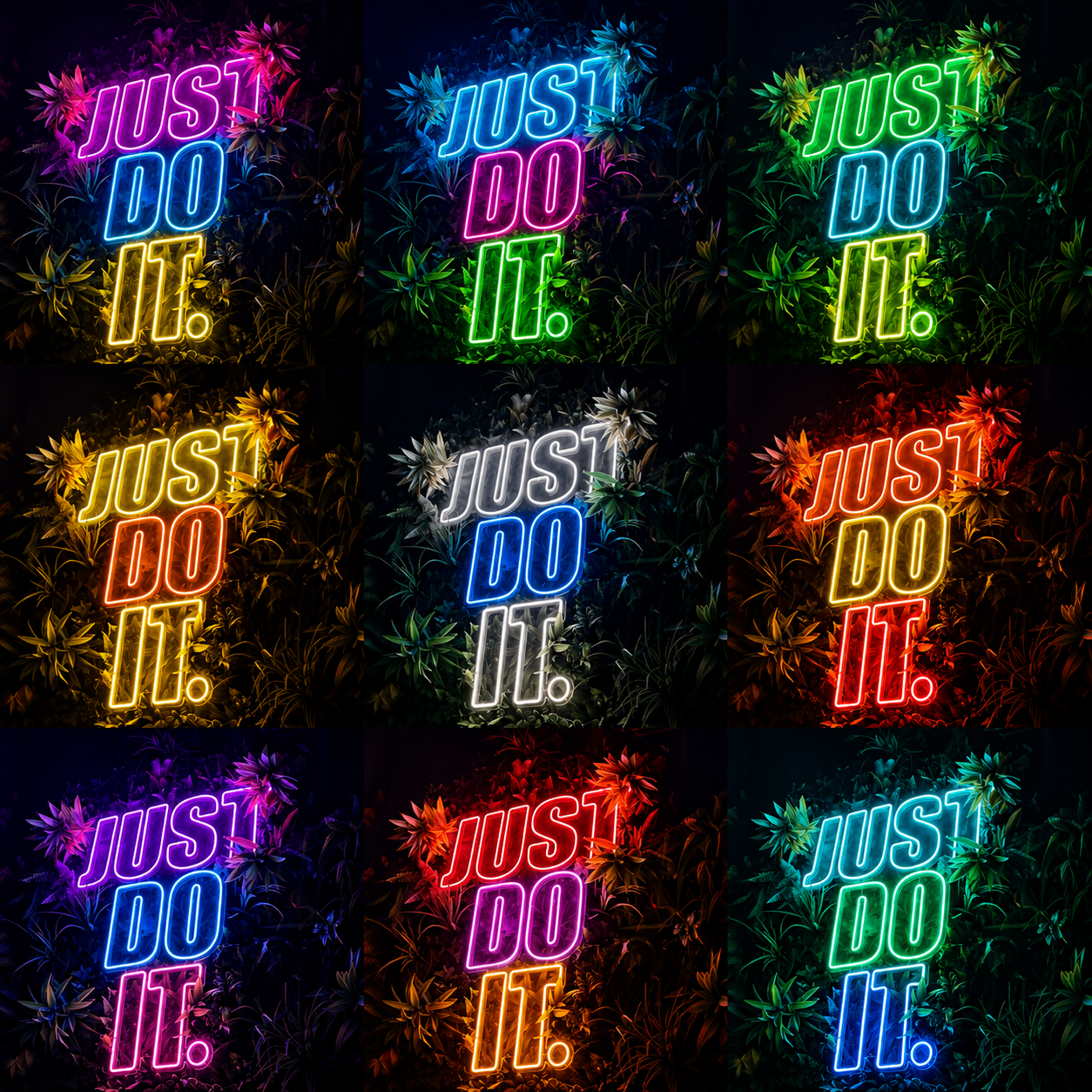 Just Do It LED Neon Sign Home Wall Art - 05 Color Grid