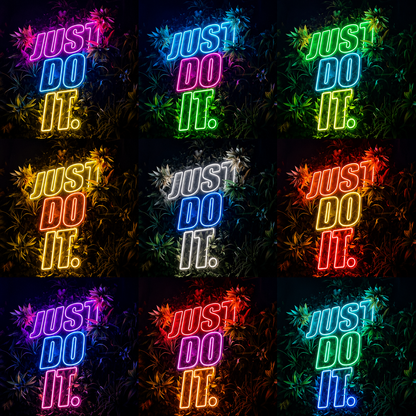 Just Do It LED Neon Sign Home Wall Art - 05 Color Grid