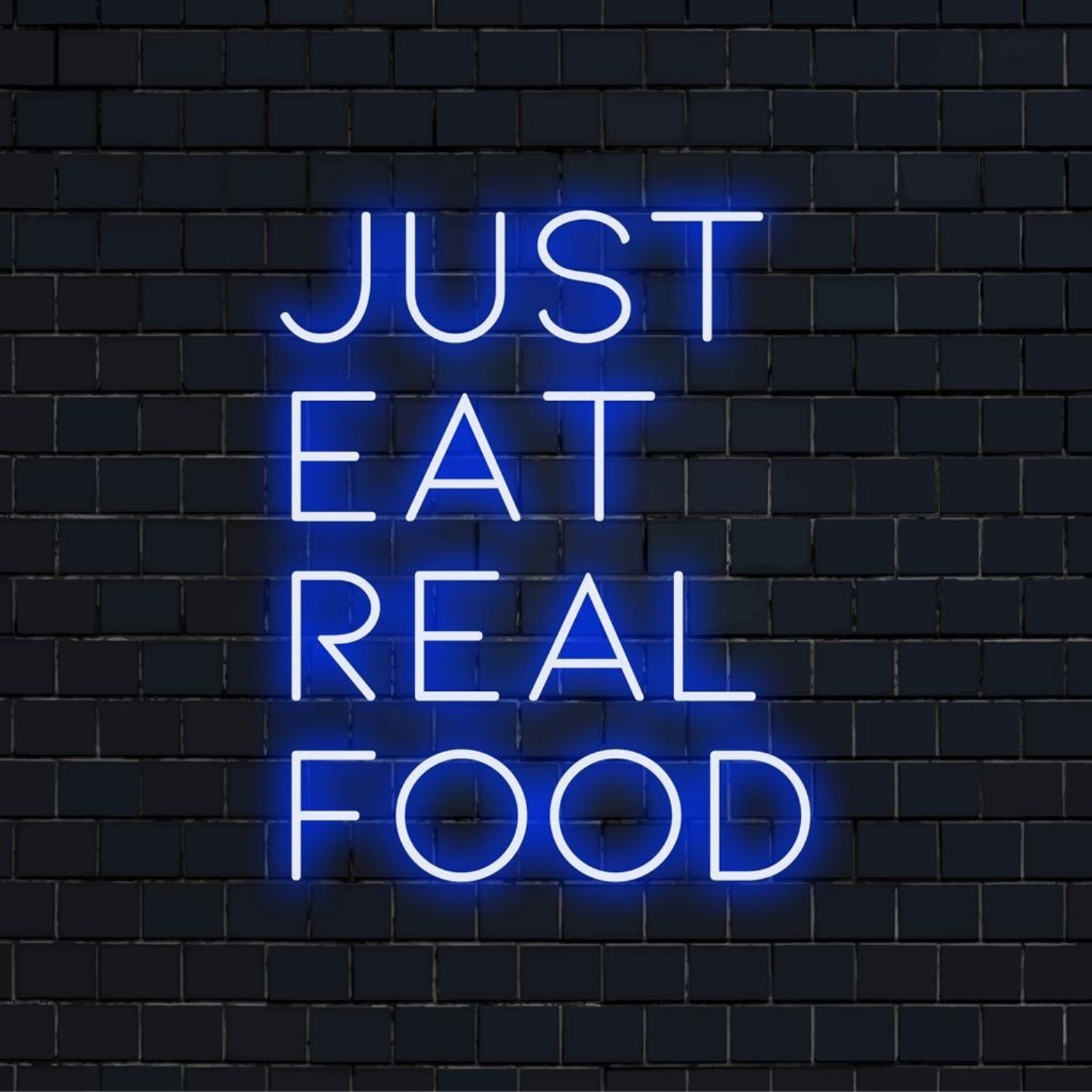 Just Eat Real Food Bright Blue Led Neon Sign For Cafe Restaurant Decor | Shineneon