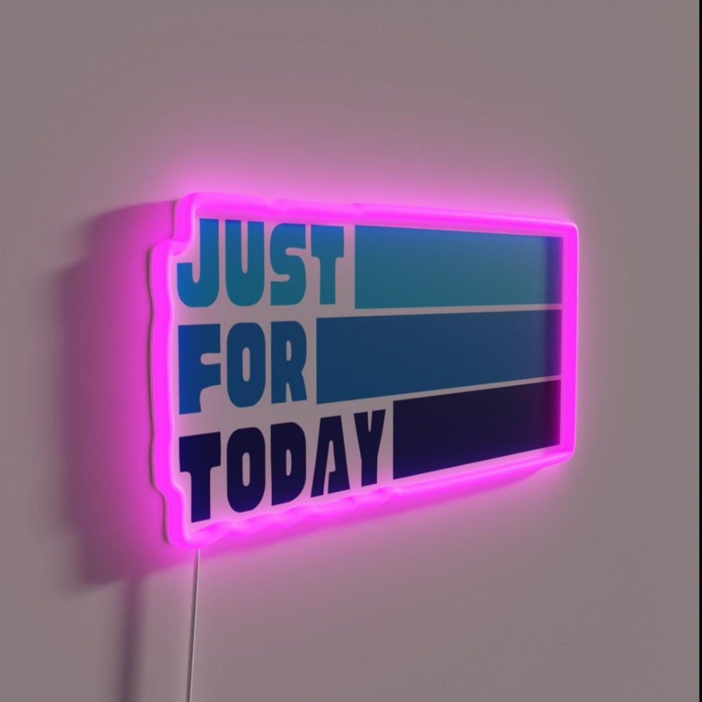 Just For Today Aa Blue Rgb Led Neon Sign - LED neon sign close-up detail