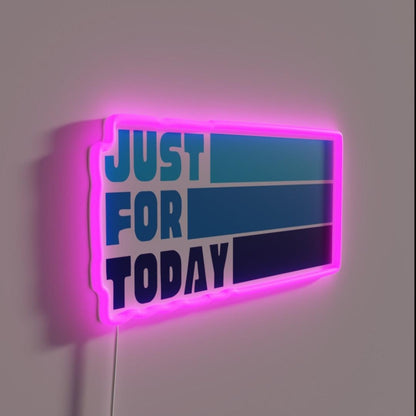 Just For Today Aa Blue Rgb Led Neon Sign - LED neon sign close-up detail